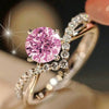 Wholesale Copper Women's Princess Style Geometric Inlaid Zircon Couple Ring For Wedding