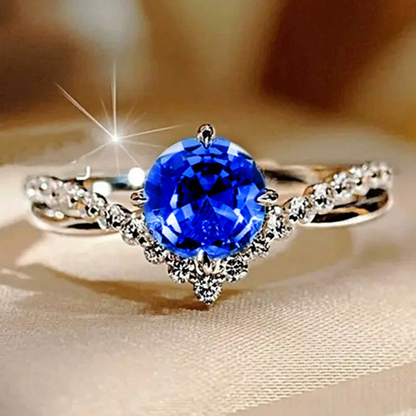 Wholesale Copper Women's Princess Style Geometric Inlaid Zircon Couple Ring For Wedding