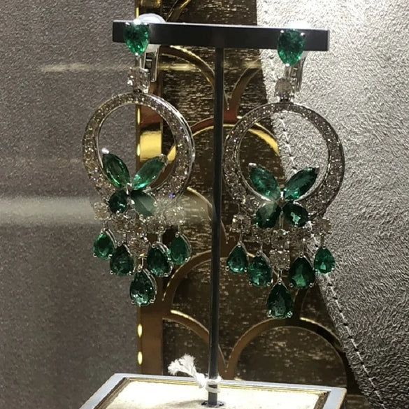 Wholesale Copper Zircon Butterfly Dragonfly Insect Diamond Earrings Highend Style