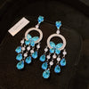 Wholesale Copper Zircon Butterfly Dragonfly Insect Diamond Earrings Highend Style