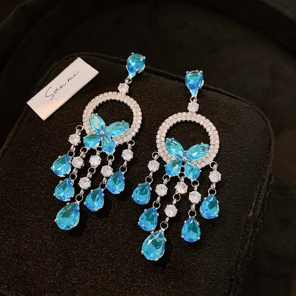 Wholesale Copper Zircon Butterfly Dragonfly Insect Diamond Earrings Highend Style