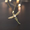 Wholesale Copper Zircon Electroplated Gold Dragonfly Pendant Necklace For Women Minimalist Animal Style