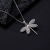 Wholesale Copper Zircon Electroplated Gold Dragonfly Pendant Necklace For Women Minimalist Animal Style