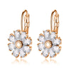 Wholesale Copper Zircon Flower Earrings For Women