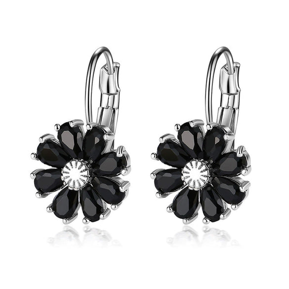 Wholesale Copper Zircon Flower Earrings For Women