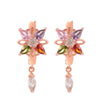 Wholesale Copper Zircon Flower Earrings For Women