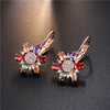 Wholesale Copper Zircon Flower Earrings For Women