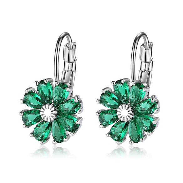 Wholesale Copper Zircon Flower Earrings For Women
