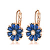 Wholesale Copper Zircon Flower Earrings For Women