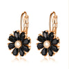 Wholesale Copper Zircon Flower Earrings For Women