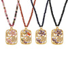 Wholesale Copper Zircon Flower Pendant Necklace With Geometric Pattern Handmade And Electroplated For Women