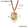 Wholesale Copper Zircon Flower Pendant Necklace With Geometric Pattern Handmade And Electroplated For Women
