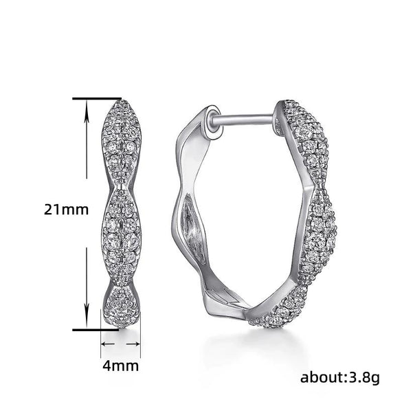 Wholesale Copper Zircon Geometric Elegant Circle Earrings For Women