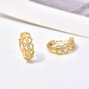 Wholesale Copper Zircon Geometric Hollowout Small Round Beads Earrings For Women