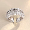 Wholesale Copper Zircon Geometric Light Luxury Ring Threepiece Set For Women