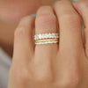 Wholesale Copper Zircon Geometric Light Luxury Ring Threepiece Set For Women