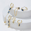 Wholesale Copper Zircon Geometric Tassel Earrings Set For Women Light Luxury Niche Style