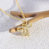 Wholesale Copper Zircon Inlaid Bow Pendant Ochain Necklace For Women Sweet Style Jewelry