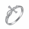 Wholesale Copper Zircon Inlaid Mobius Ring Geometric Style Women's Jewelry