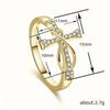 Wholesale Copper Zircon Inlaid Mobius Ring Geometric Style Women's Jewelry