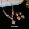 Wholesale Copper Zircon Love Water Drops Bells Micropaved Light Luxury Pendant Necklace Earrings Set
