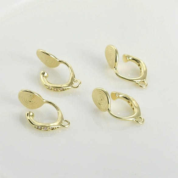 Wholesale Copper Zircon Mosquito Coil Antipain Ear Clip Electroplated Handmade Accessories