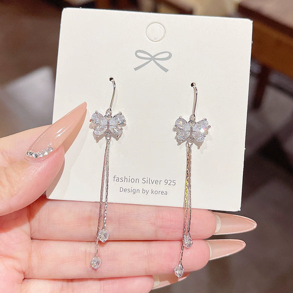 Wholesale Copper Zirconia Butterfly Style Women's Earrings