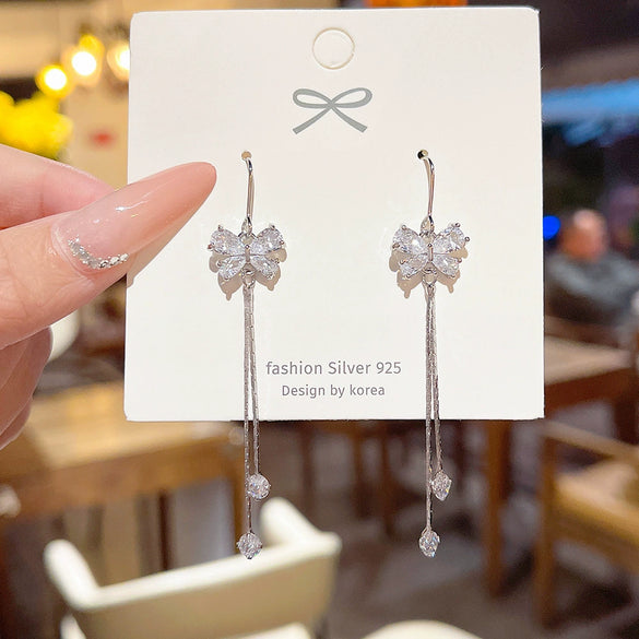 Wholesale Copper Zirconia Butterfly Style Women's Earrings
