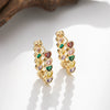Wholesale Copper Zirconia Geometric Heartshaped Minimalist Women's Earrings