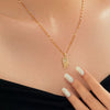 Wholesale Copper Zirconia Geometric Lip Chain Necklace Unisex Minimalist Luxury