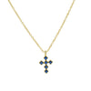 Wholesale Copper Zirconium December Birthstone Cross Pendant Necklace With Ochain And Electroplating