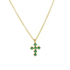Wholesale Copper Zirconium December Birthstone Cross Pendant Necklace With Ochain And Electroplating