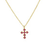 Wholesale Copper Zirconium December Birthstone Cross Pendant Necklace With Ochain And Electroplating