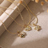 Wholesale Copper Zirconium Pleated Love Fivepointed Star Women's Necklace Bead Chain Clavicle Chain