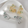 Wholesale Copperplated Animal Snakeshaped Earrings With Emerald Zircon For Unisex Highend Retro Design