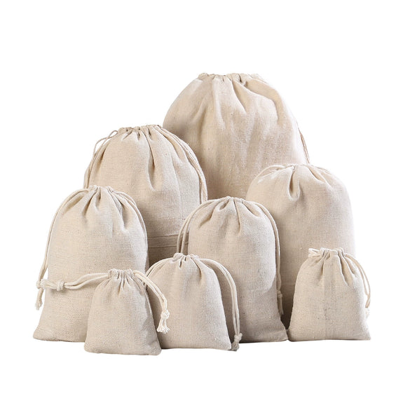 Wholesale Cotton And Linen Drawstring Cloth Bags With Thermal Transfer Printing Process