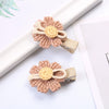 Wholesale Cotton Duckbill Clip With Sunflower Pattern For Women Electroplated Zinc Alloy Cartoon Style