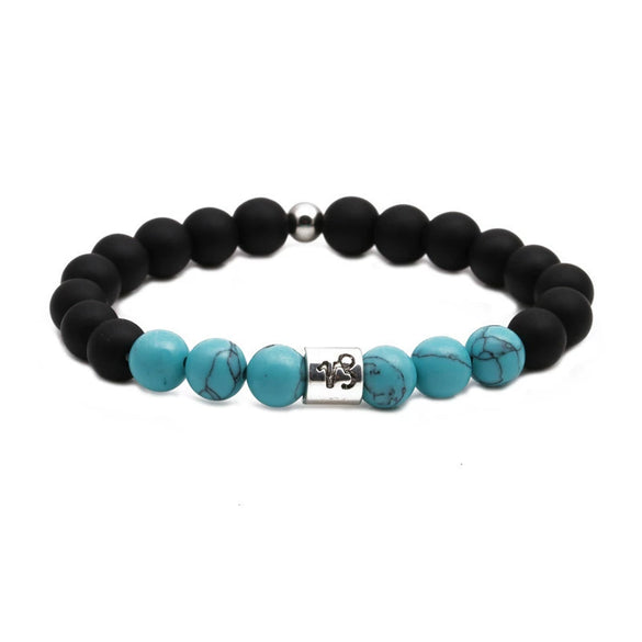 Wholesale Couple Bracelet Natural Stone Constellation Pattern Black Frosted