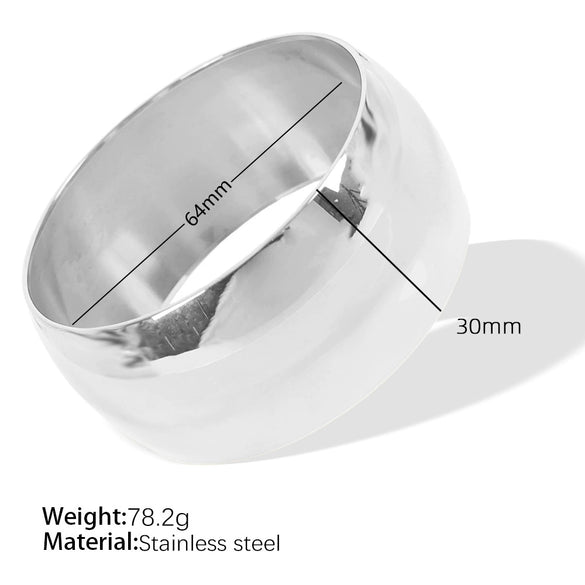 Wholesale Couple Bracelet 316L Stainless Steel Metal Texture Glazed Exaggerated Design Electroplated Simple Geometric Style Highend Women's Jewelry