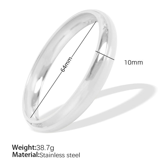 Wholesale Couple Bracelet 316L Stainless Steel Metal Texture Glazed Exaggerated Design Electroplated Simple Geometric Style Highend Women's Jewelry