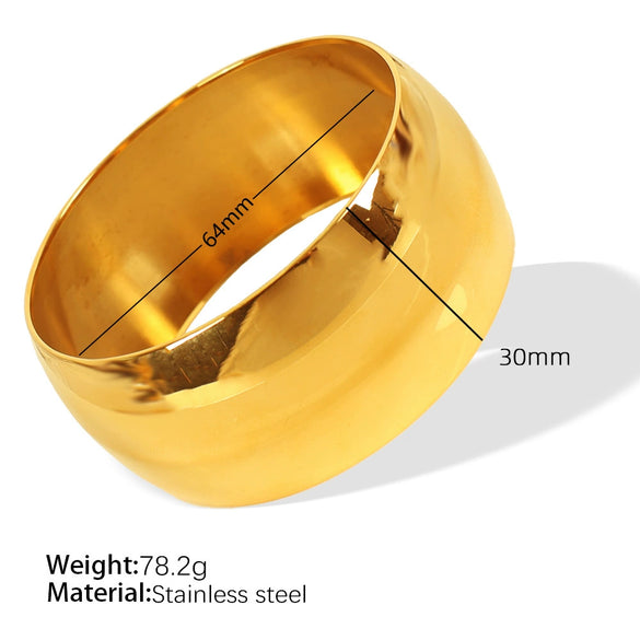 Wholesale Couple Bracelet 316L Stainless Steel Metal Texture Glazed Exaggerated Design Electroplated Simple Geometric Style Highend Women's Jewelry