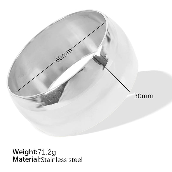 Wholesale Couple Bracelet 316L Stainless Steel Metal Texture Glazed Exaggerated Design Electroplated Simple Geometric Style Highend Women's Jewelry