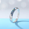 Wholesale Couple Epoxy Geometric S925 Sterling Silver Enamel Rings