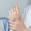 Wholesale Couple Epoxy Geometric S925 Sterling Silver Enamel Rings