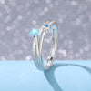 Wholesale Couple Geometric Epoxy Niche Style S925 Sterling Silver Rings