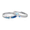 Wholesale Couple Geometric Epoxy Niche Style S925 Sterling Silver Rings