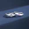 Wholesale Couple Love Ring 925 Silver Geometric Design With Diamond