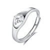 Wholesale Couple Love Ring 925 Silver Geometric Design With Diamond