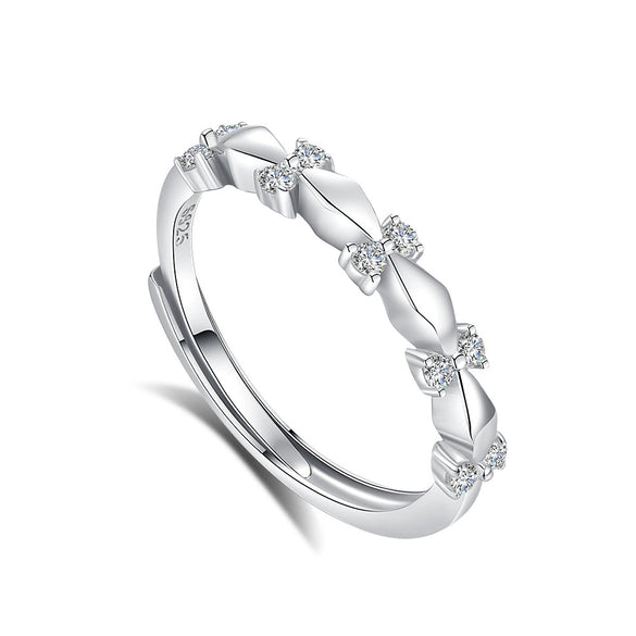 Wholesale Couple Love Ring 925 Silver Rhombus Geometric Design