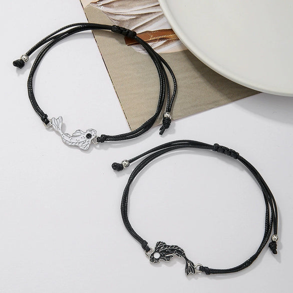 Wholesale Couple Necklace Alloy Geometric Handmade Yin Yang Tai Chi Bagua Fish Design Ochain